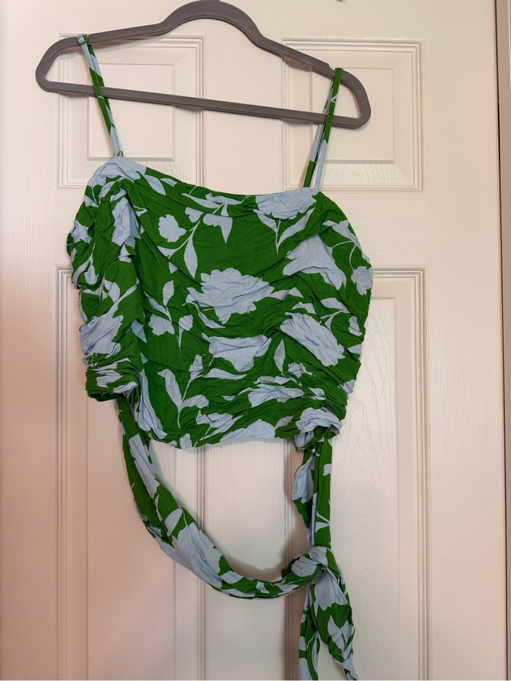 kate spade Green and Light Blue Floral Smocked Tank Top